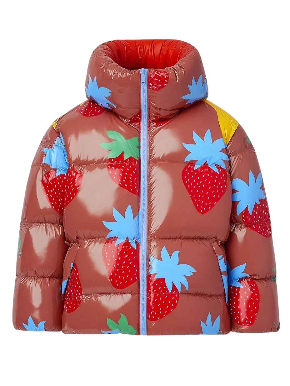 Jaqueta Puffer Morangos